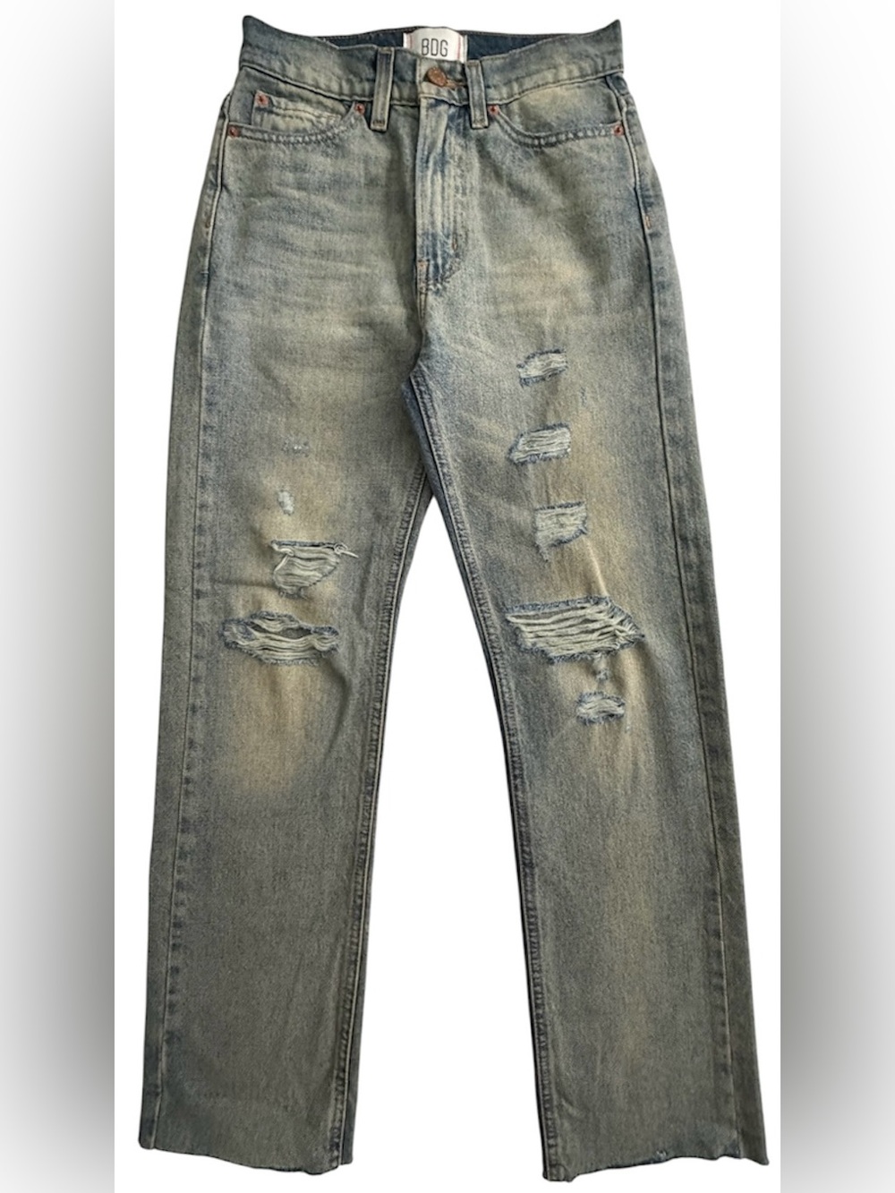 BDG Cowboy Vintage Distressed Straight Leg Jeans, Size 24